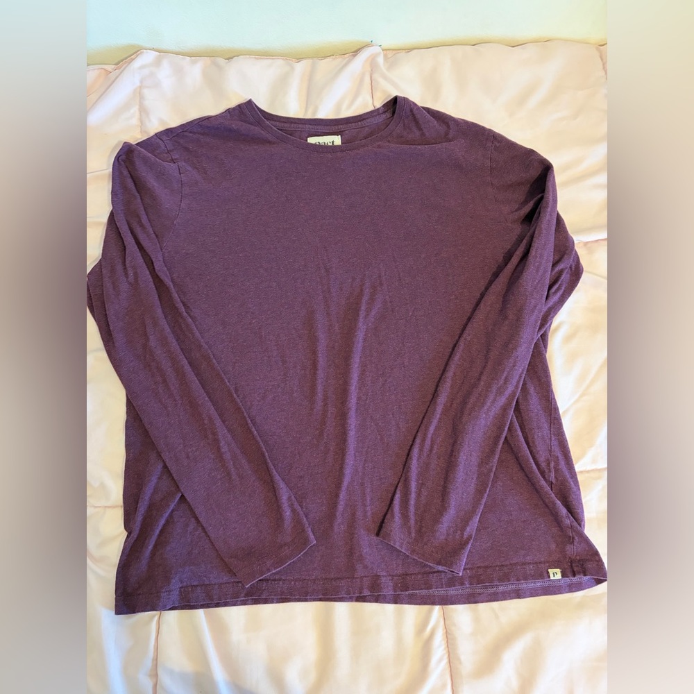 Pact Women's Long Sleeve Tee in Plum Purple